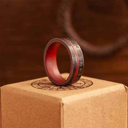 “Angora Red” Nordic Color-Block Ring