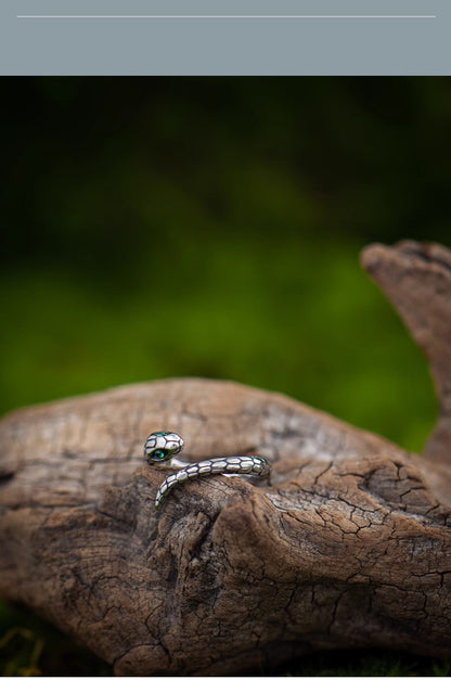 “Spirit Serpent” Dark Vintage Slim Snake Ring