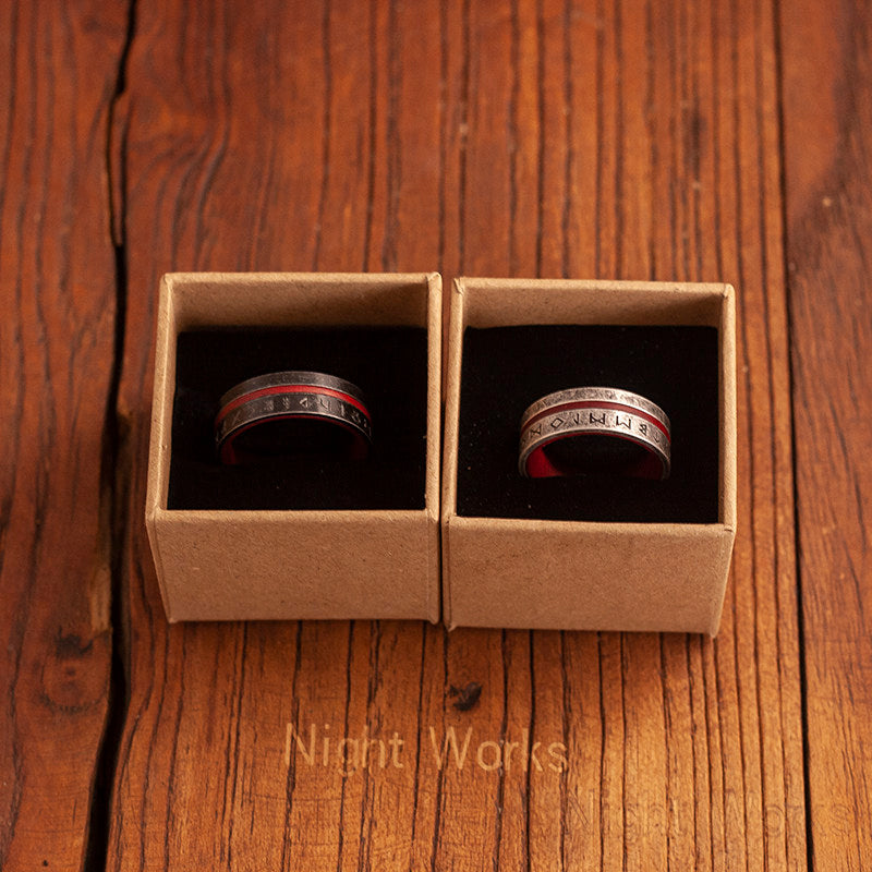 “Angora Red” Nordic Color-Block Ring