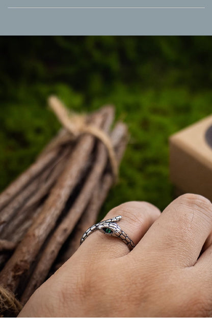 “Spirit Serpent” Dark Vintage Slim Snake Ring