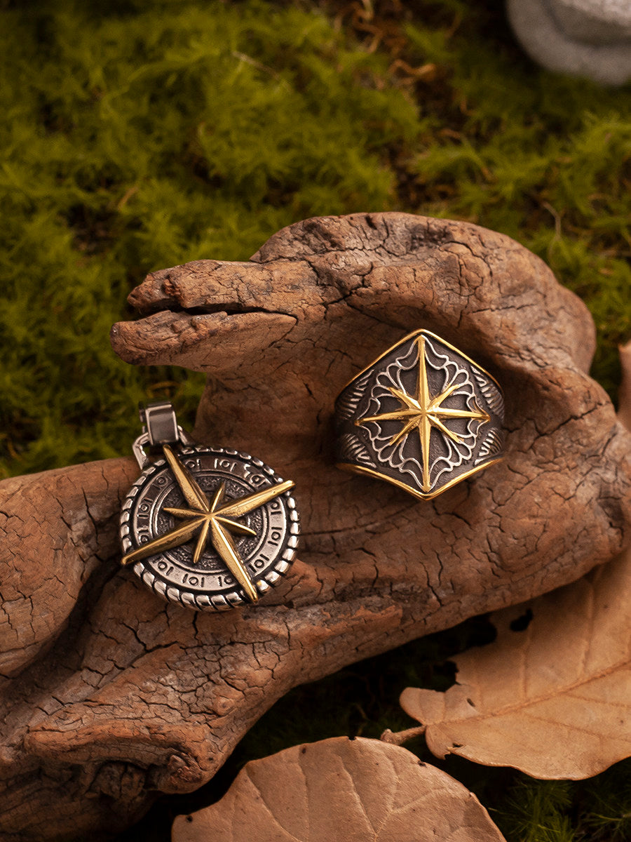 “Steadfast Guardian” Vintage Polaris Star Wide Band Ring