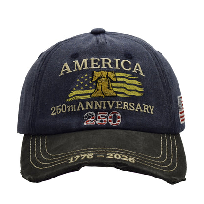 America 250th Anniversary Embroidered Baseball Cap