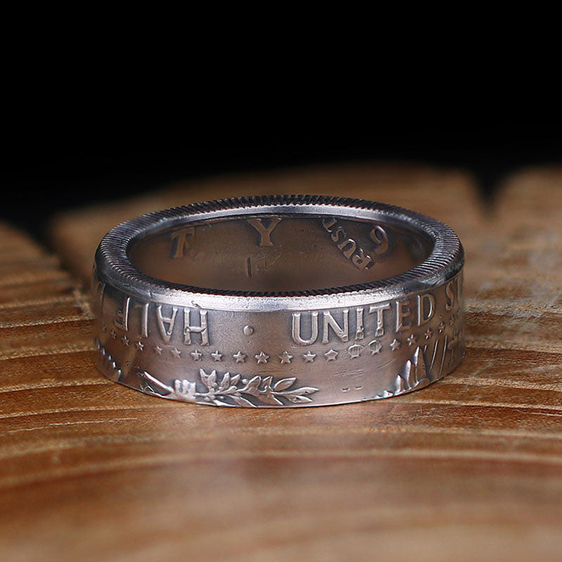 Genuine Kennedy Half Dollar Silver Coin Ring