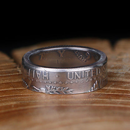 Genuine Kennedy Half Dollar Silver Coin Ring