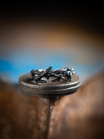 “Endure and Rise” | Vintage Black Thorn Ring