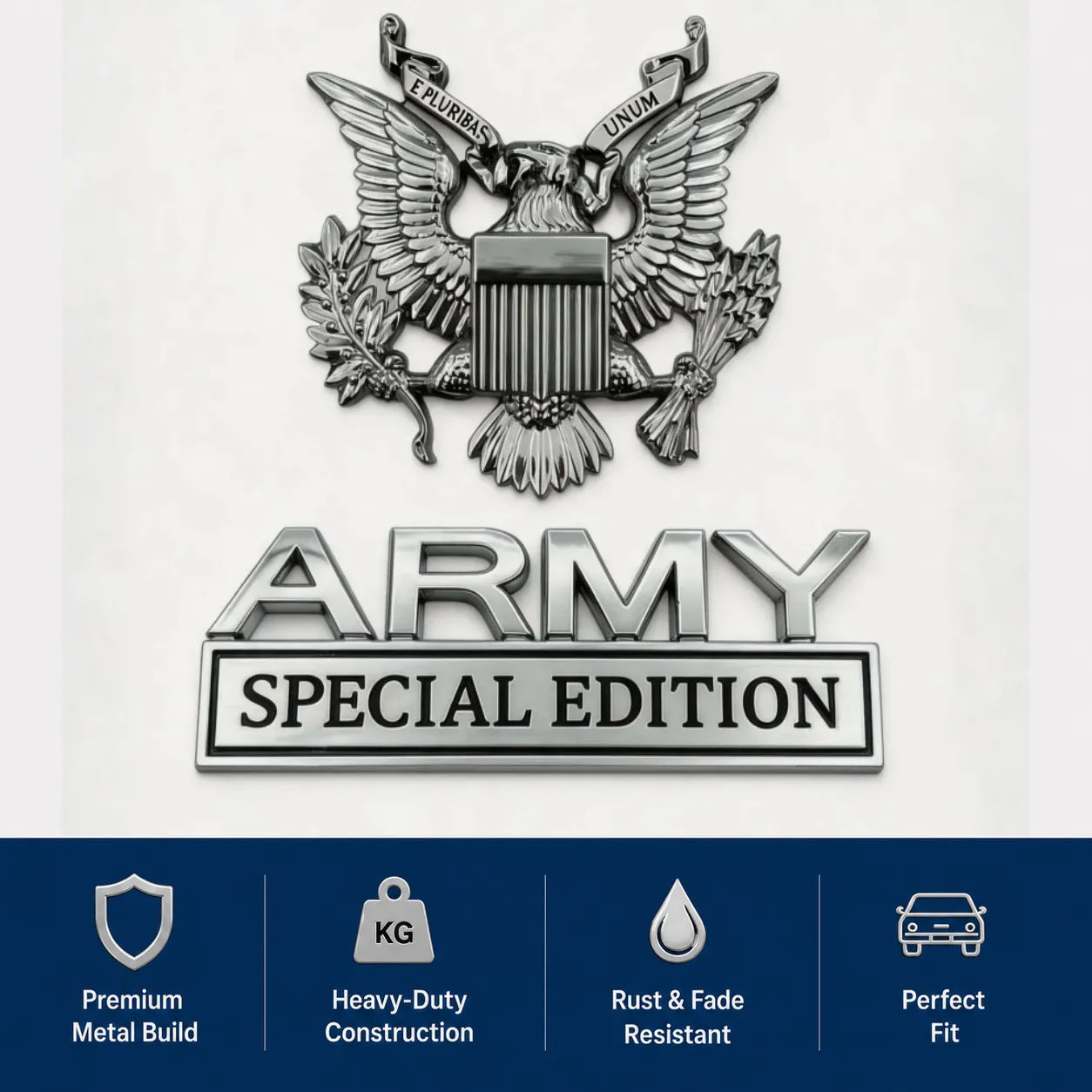 Patriot Flag Metal Car Emblem Badge