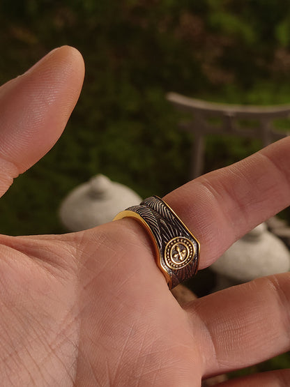 “Steadfast Guardian” Vintage Polaris Star Wide Band Ring