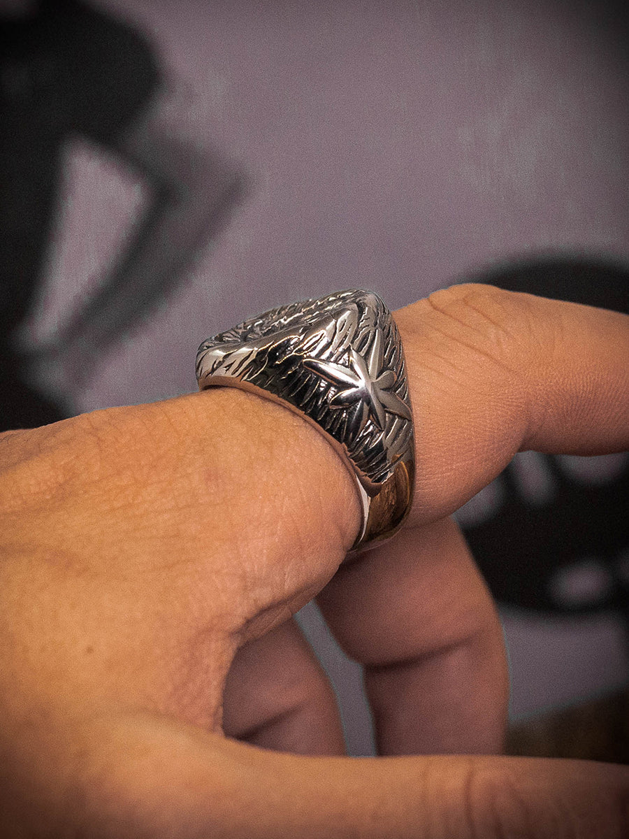 “Vortex Eight-Point Star” | Vintage Signet Ring