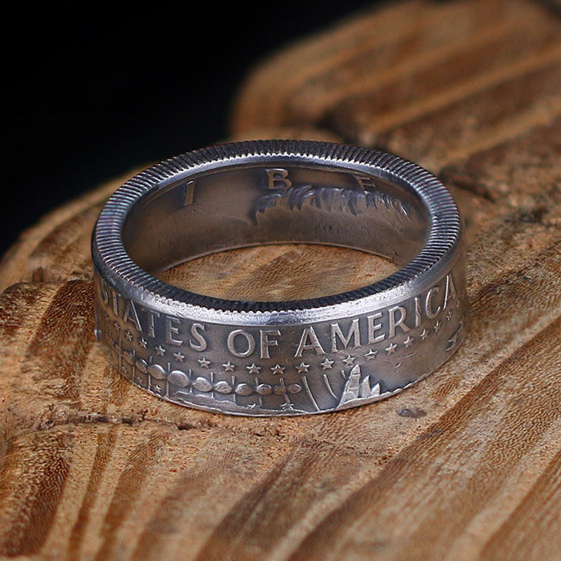 Genuine Kennedy Half Dollar Silver Coin Ring