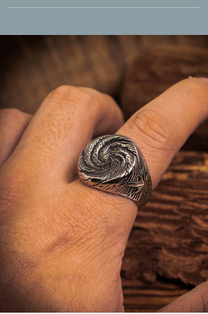 “Vortex Eight-Point Star” | Vintage Signet Ring