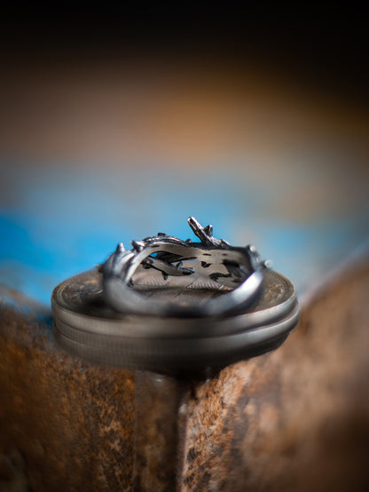 “Endure and Rise” | Vintage Black Thorn Ring