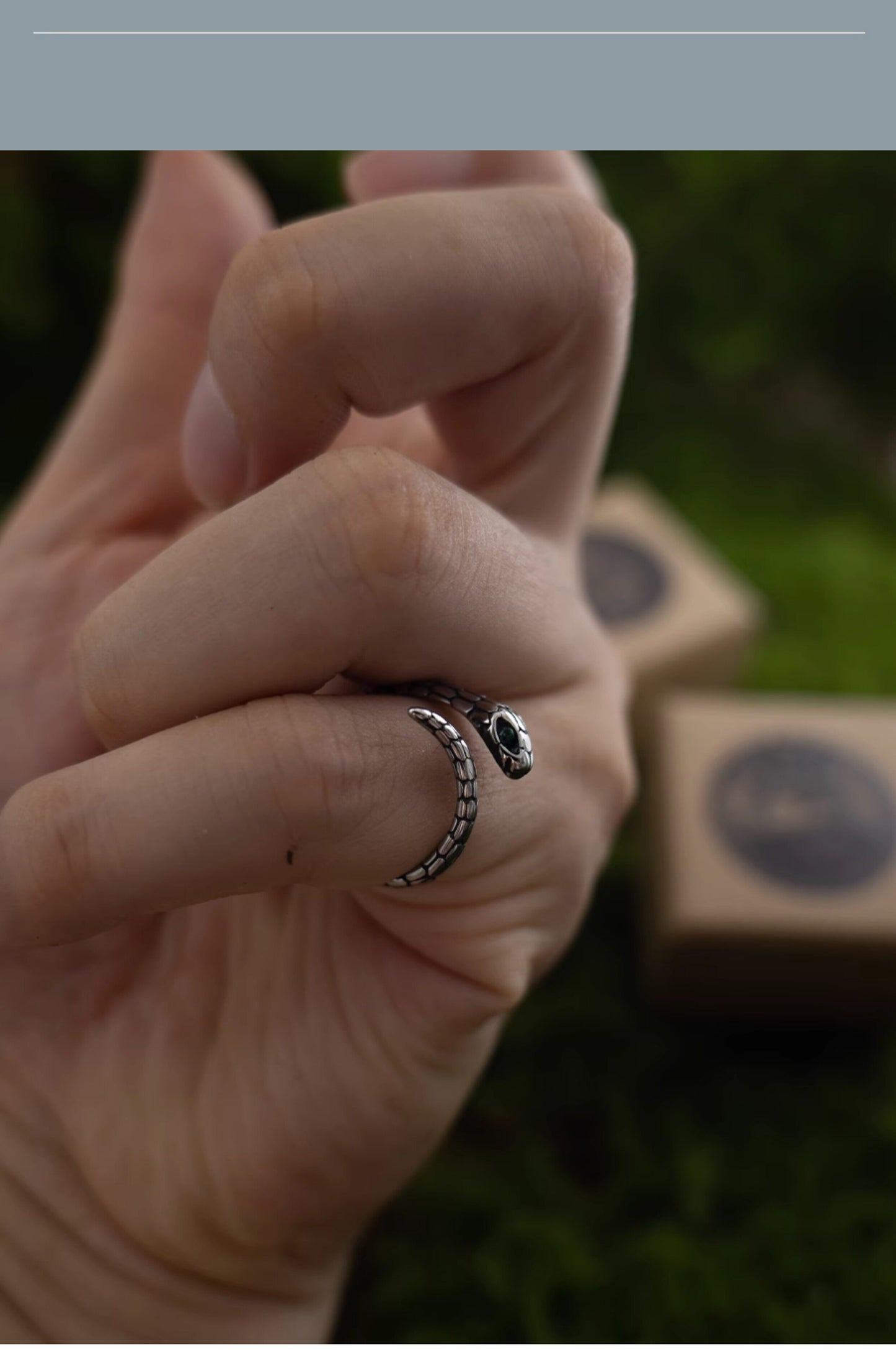 “Spirit Serpent” Dark Vintage Slim Snake Ring