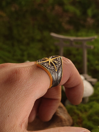 “Steadfast Guardian” Vintage Polaris Star Wide Band Ring