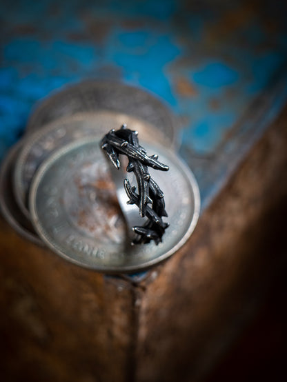 “Endure and Rise” | Vintage Black Thorn Ring