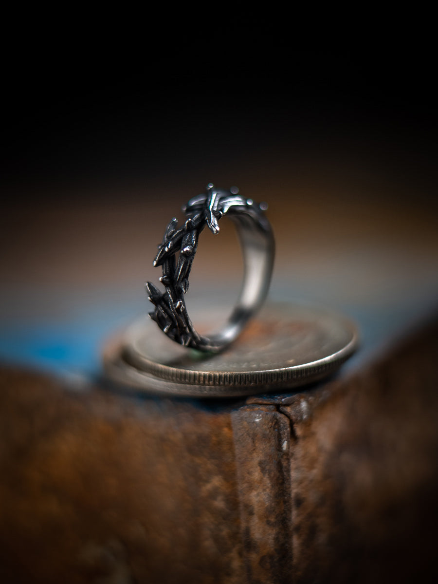 “Endure and Rise” | Vintage Black Thorn Ring