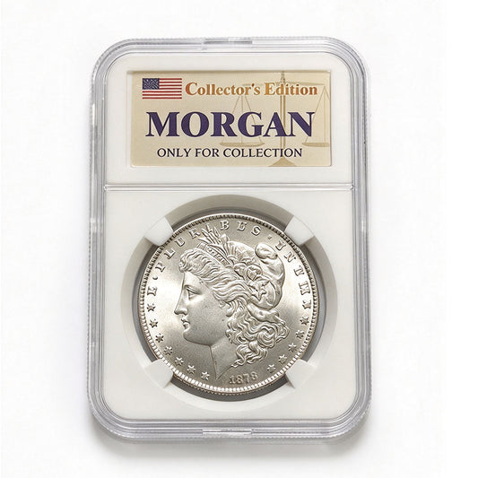 1878–1921 US Morgan Silver Dollar With Case (CC Version)