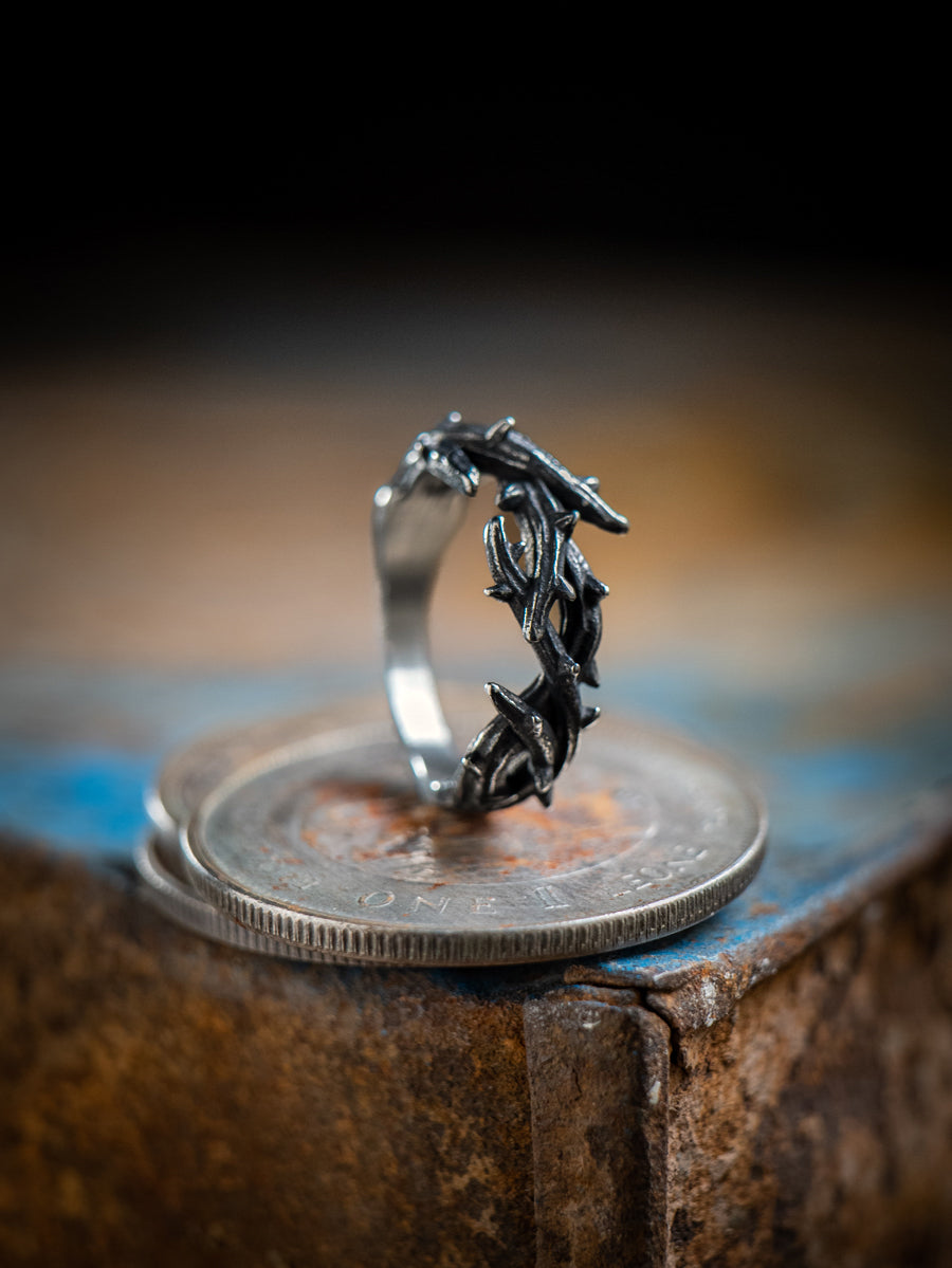 “Endure and Rise” | Vintage Black Thorn Ring