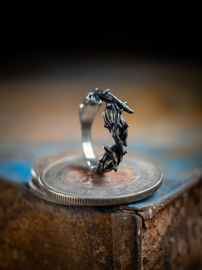 “Endure and Rise” | Vintage Black Thorn Ring