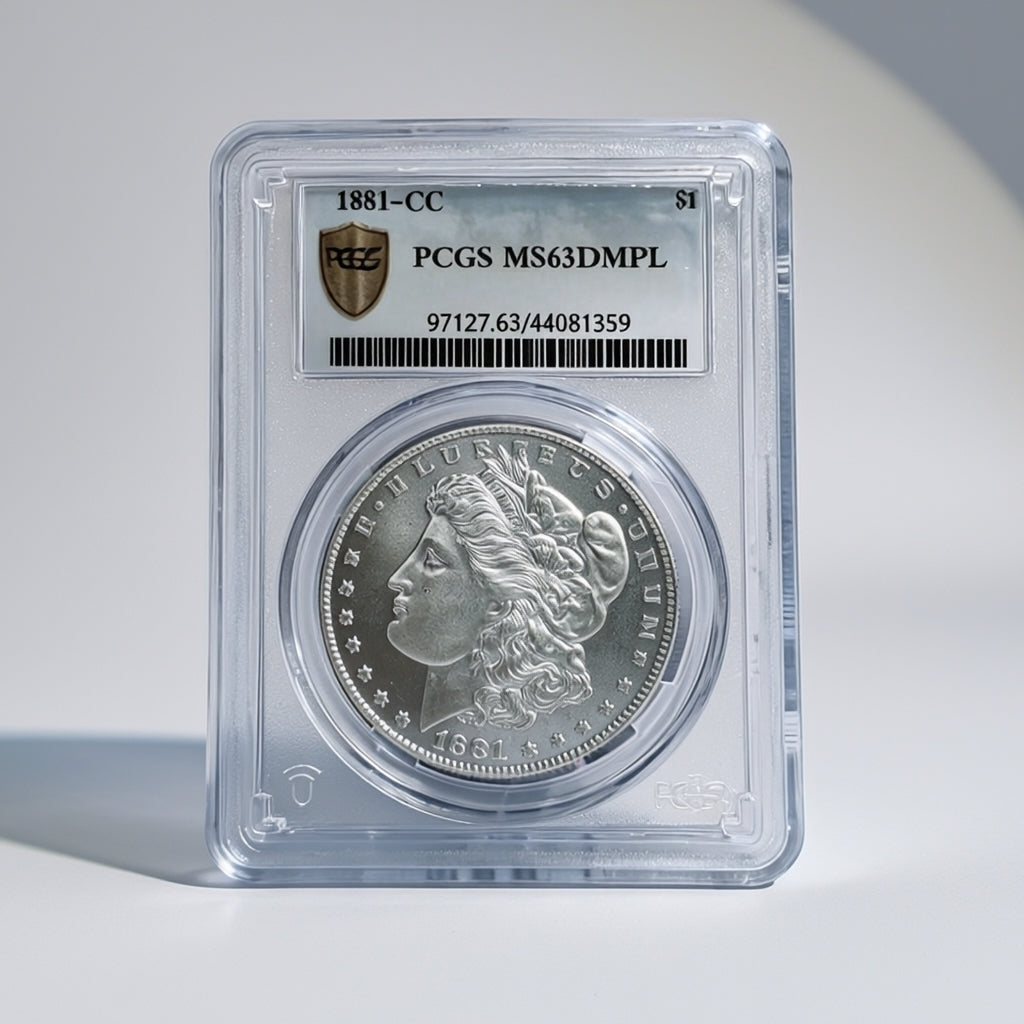 1881-CC Morgan Dollar With PCGS Case