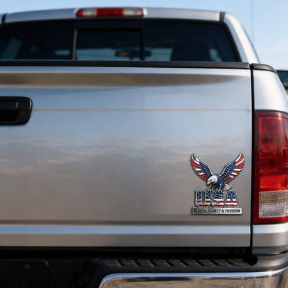Patriot Flag Metal Car Emblem Badge