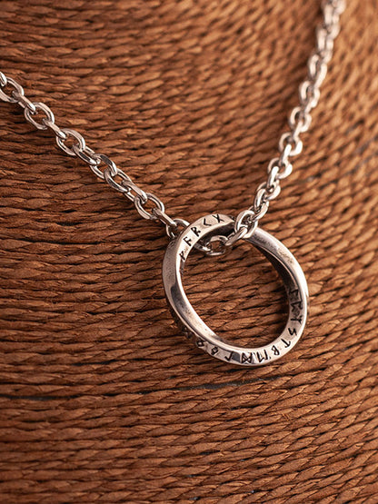 “Eternal Möbius Loop” | Nordic Rune Mobius Infinity Pendant Necklace