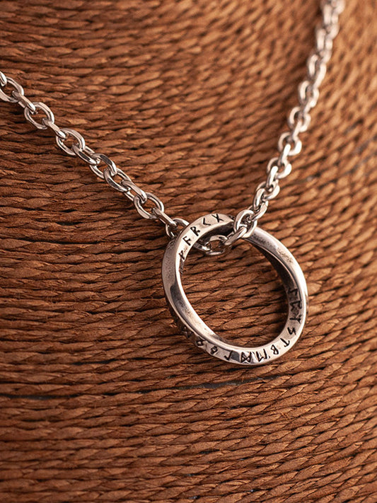 “Eternal Möbius Loop” | Nordic Rune Mobius Infinity Pendant Necklace