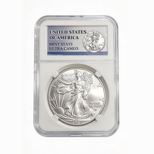 2027 American Silver Eagle Coin  With Air-Cushion Protective Case