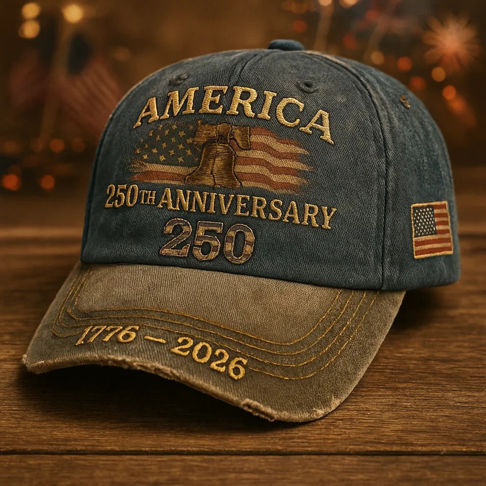 America 250th Anniversary Embroidered Baseball Cap