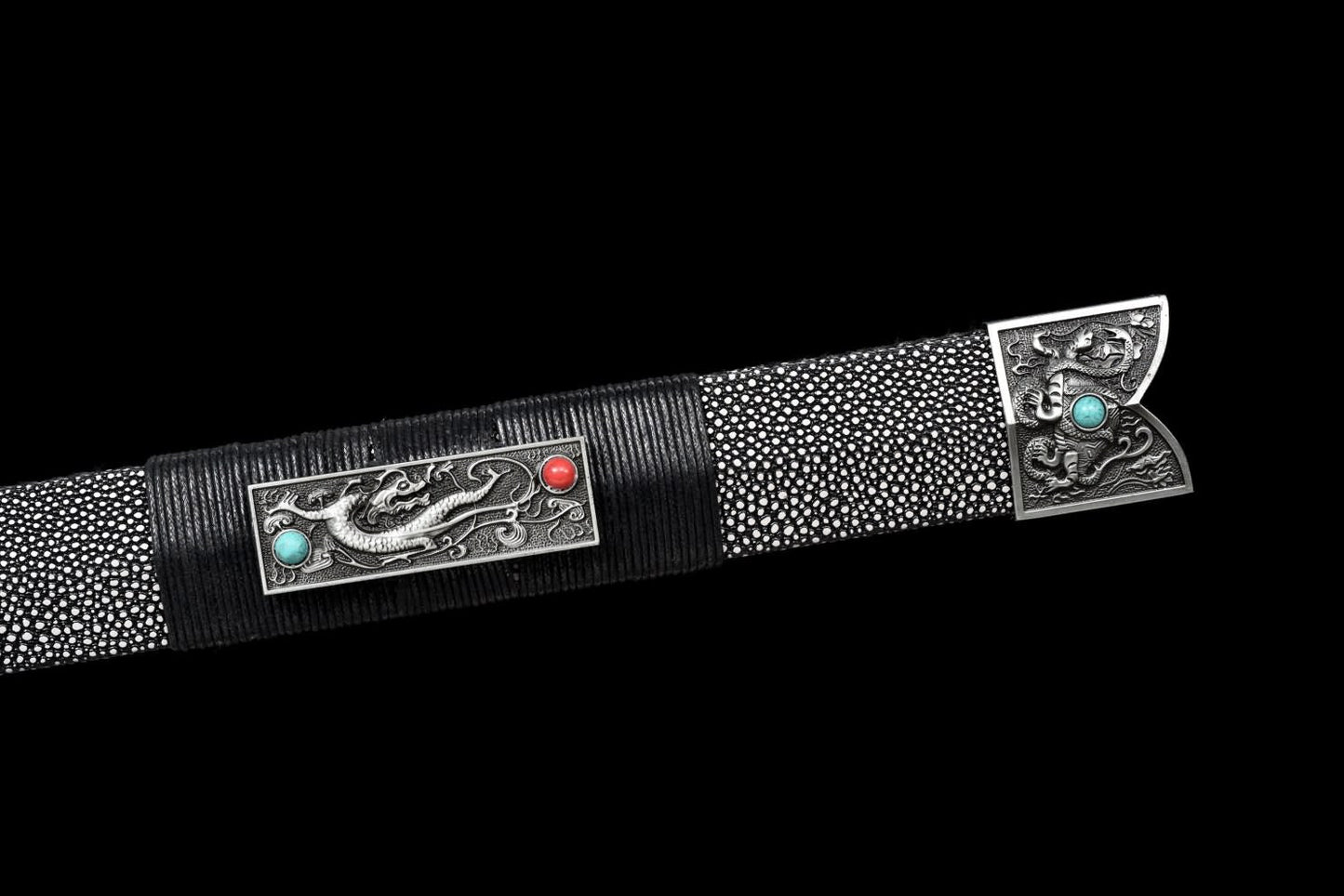 Han jian Swords Real,Forged Blade,Artificial Pearl Skin Scabbard,Alloy Handle