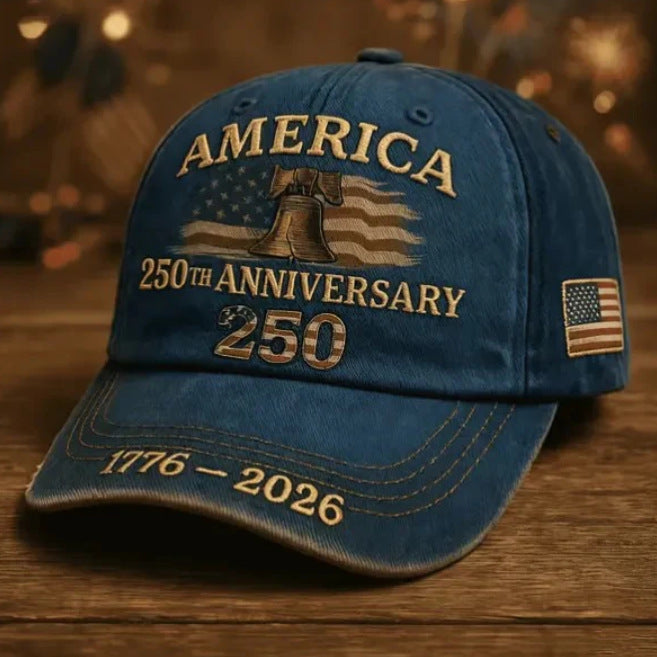 America 250th Anniversary Embroidered Baseball Cap