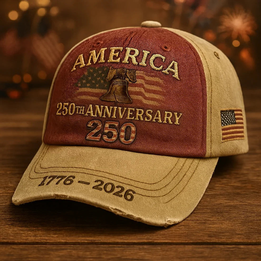 America 250th Anniversary Embroidered Baseball Cap