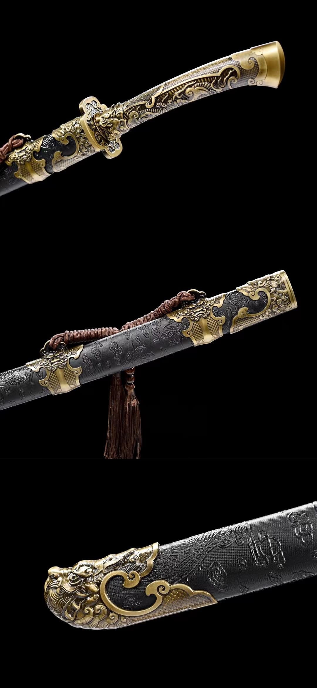 Qing dao Sword,Hand Forged High carobon Steel Blade,Alloy Handle