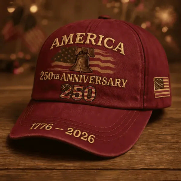 America 250th Anniversary Embroidered Baseball Cap