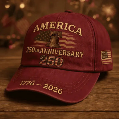America 250th Anniversary Embroidered Baseball Cap
