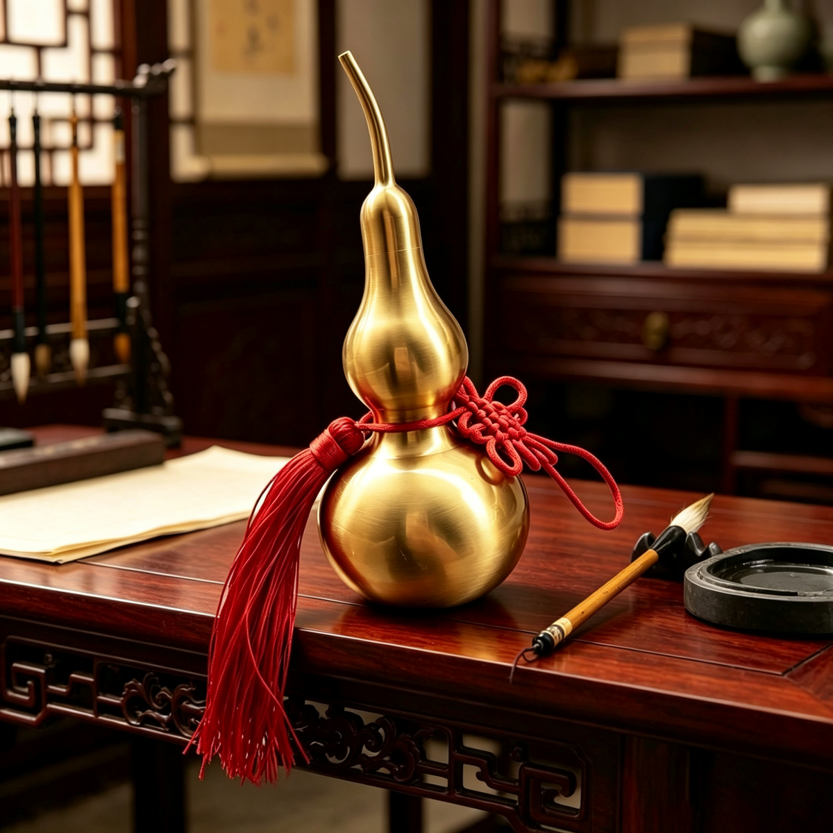 Solid Copper Gourd Ornament