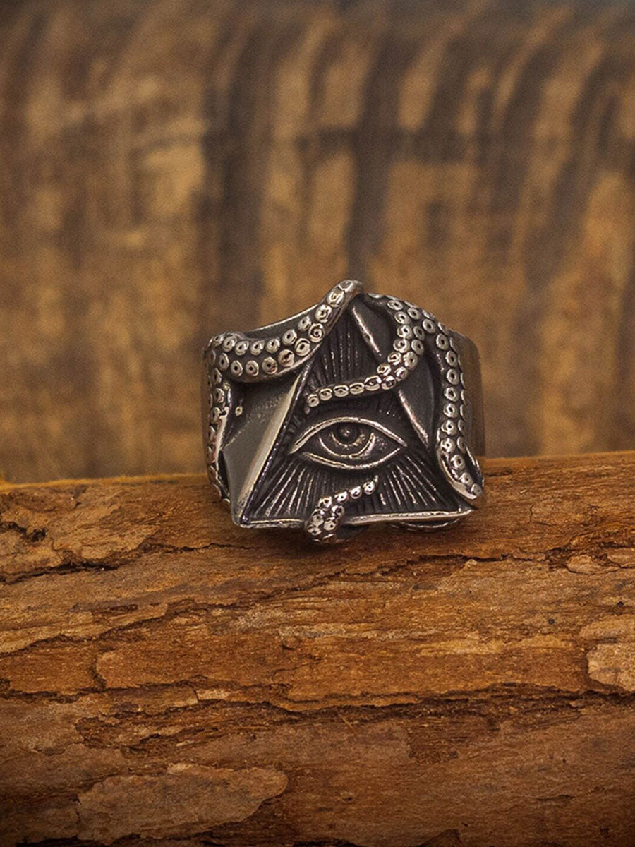 👁️‍🗨️ Cthulhu Tentacle All-Seeing Eye Ring