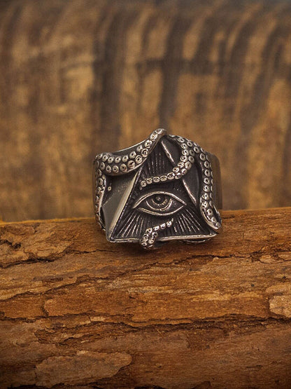 👁️‍🗨️ Cthulhu Tentacle All-Seeing Eye Ring