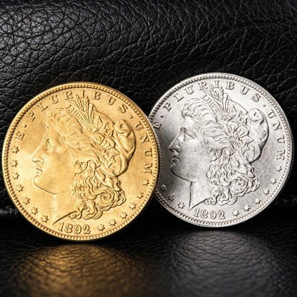 1892 Morgan Silver Dollar Gold & Silver Tone Coin