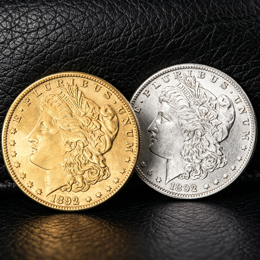 1892 Morgan Silver Dollar Gold & Silver Tone Coin