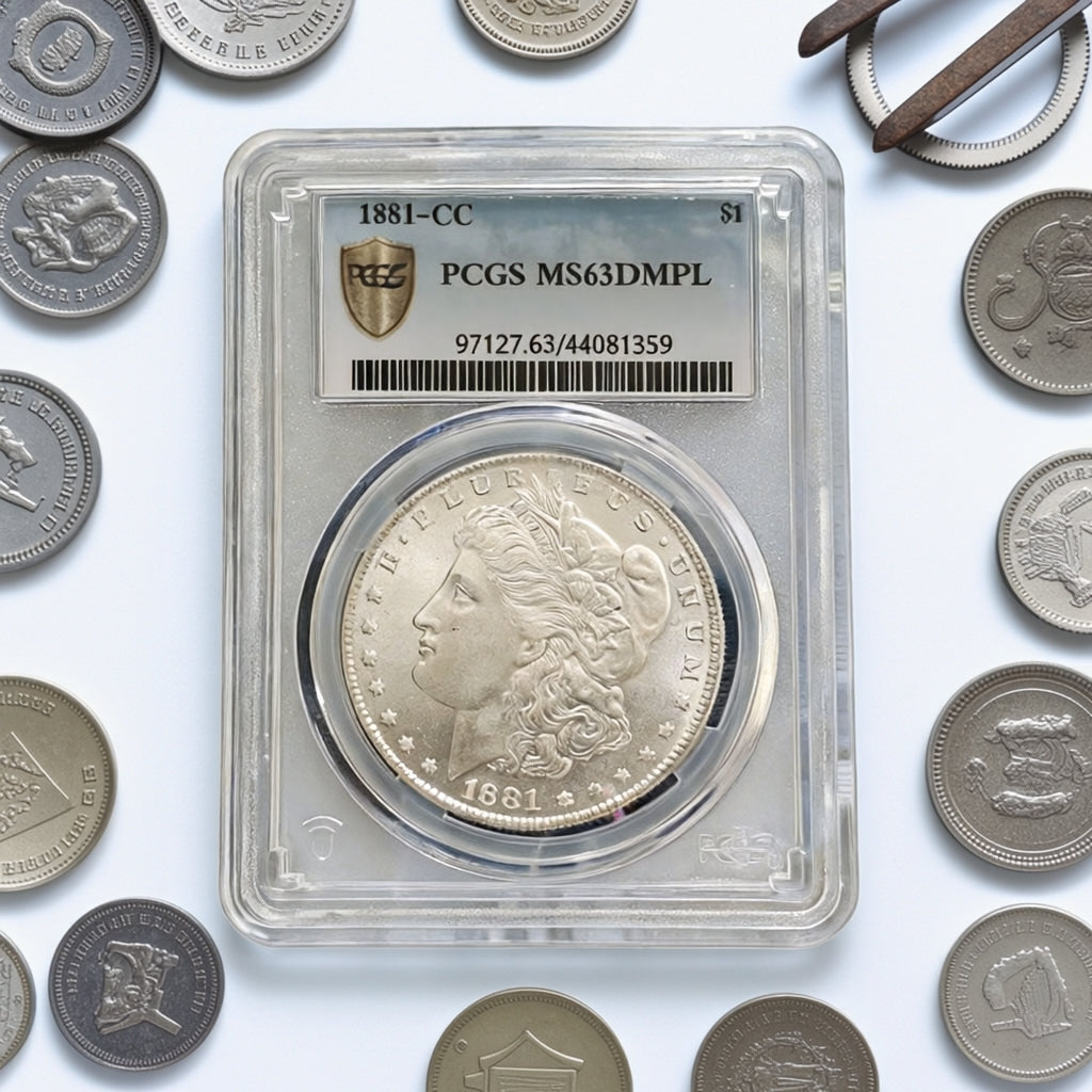 1881-CC Morgan Dollar With PCGS Case