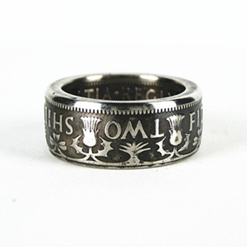 “Queen’s Shilling Ring” | Vintage British 2 Shillings Handmade Coin Band