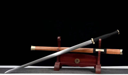 Handicrafts Sword,Han jian(Forged Damascus Steel Blades,Brass Fittings) Battle Ready,Chinese Sword