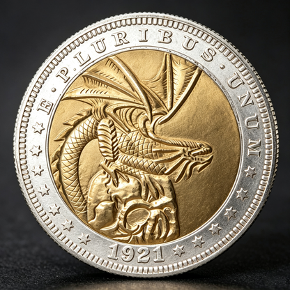 1921 Pterosaur Gold & Silver Wanderer Coin