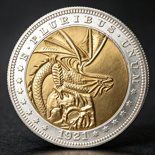 1921 Pterosaur Gold & Silver Wanderer Coin