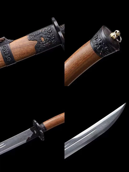 Qing dao Real,Damascus Blades,Rosewood Scabbard,Alloy Fittings