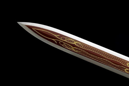 Chibi han jian,Battle Ready,Forged High Carbon Steel Blade,Alloy,Rosewood