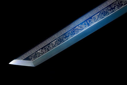 Dragon Tang dao Sword,High Carbon Steel Blade,Alloy Fittings