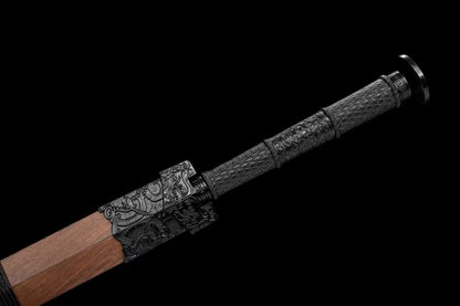 Han jian,Forged Hollow Blade,Rosewood Scabbard,Alloy Handle