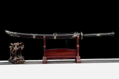 Qing Dao Sword–Traditional Longquan Craftsmanship,High carbon Steel Blade,Blackwood Scabbard