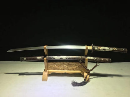 Samaurai Sword Real,Tachi,Damascus Steel Blades,Brass Scabbard,Customize Katanas